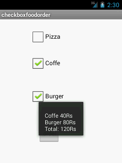 android checkbox example output 2