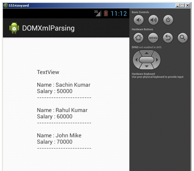 DOM Xml Parsing