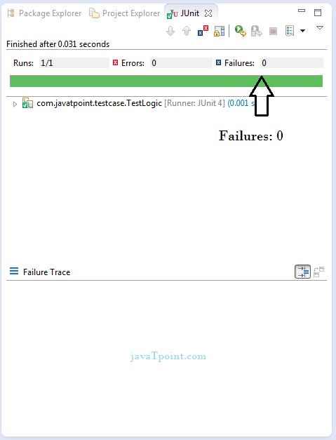 example of junit framework with output